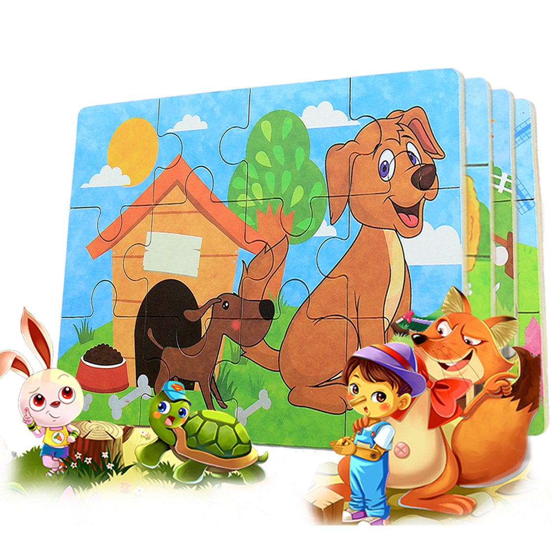 BBLIKE Puzzle, Puzzle per Bambini, 4 Diversi Livelli di Difficoltà, 9 Pezzi, 12 Pezzi, 15 Pezzi, 20 Pezzi, Giocattolo Educativo Perfetto per Ragazzi Ragazze di 2 Anni +