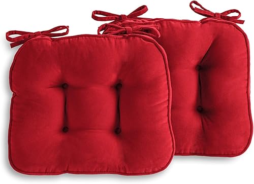 South Pine Porch Hampton - Cojín para asiento de interior (juego de 2), color escarlata, 2 unidades