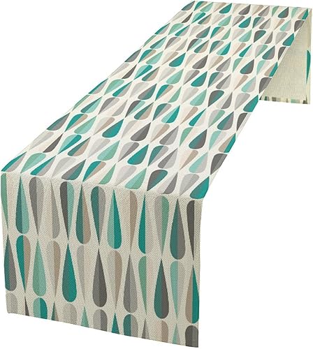 Miniatura 15 de Camino de Mesa Floral Retro de los Años 70, Bohemio Flores Abstractas Amarillas y Naranjas Groovy Camino de Mesa para Granja de Campo Cocina Comedor