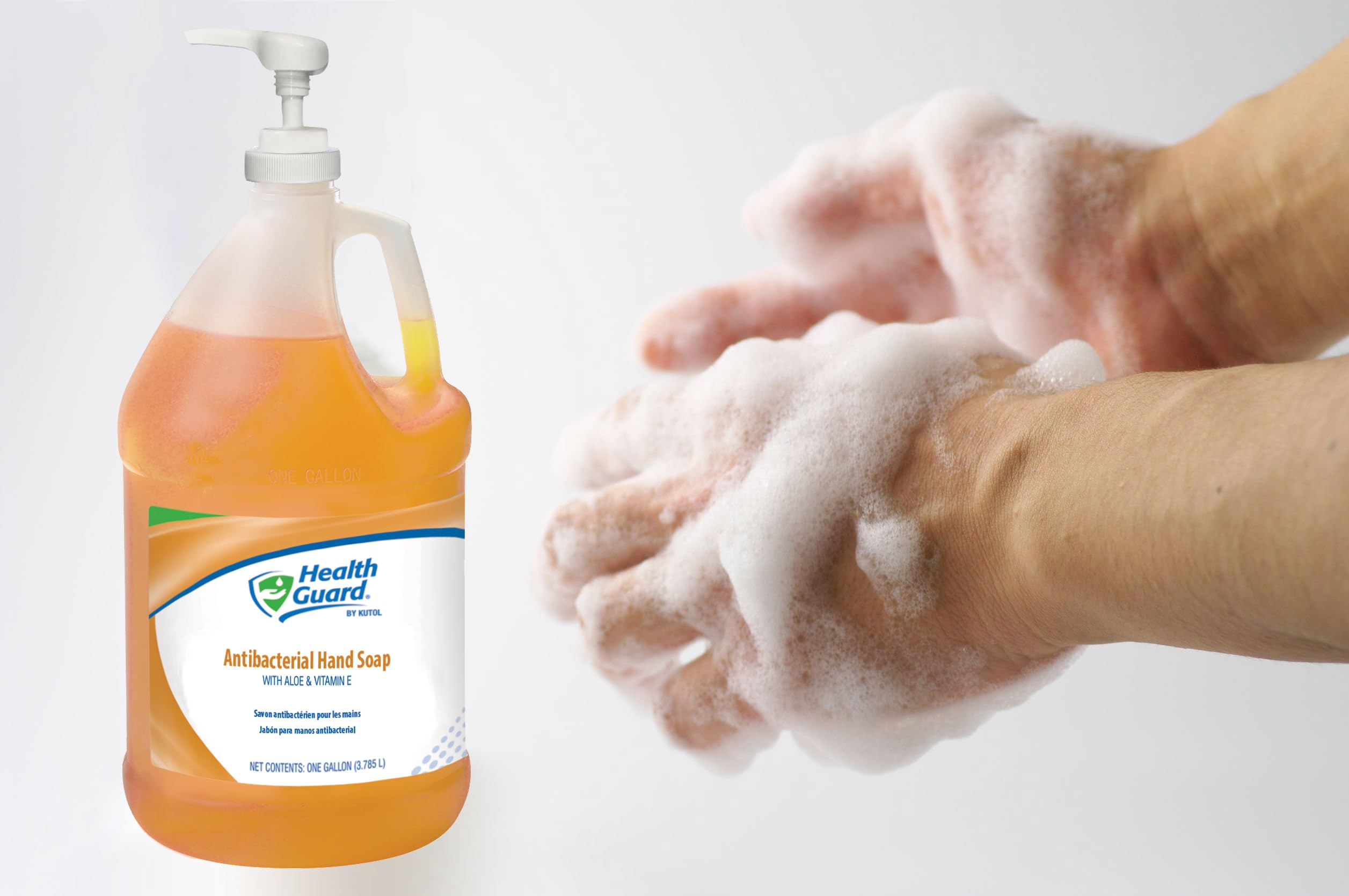 Kutol 21513 Jabón de manos antibacteriano, 1 galón, ámbar con aroma cítrico (paquete de 2)