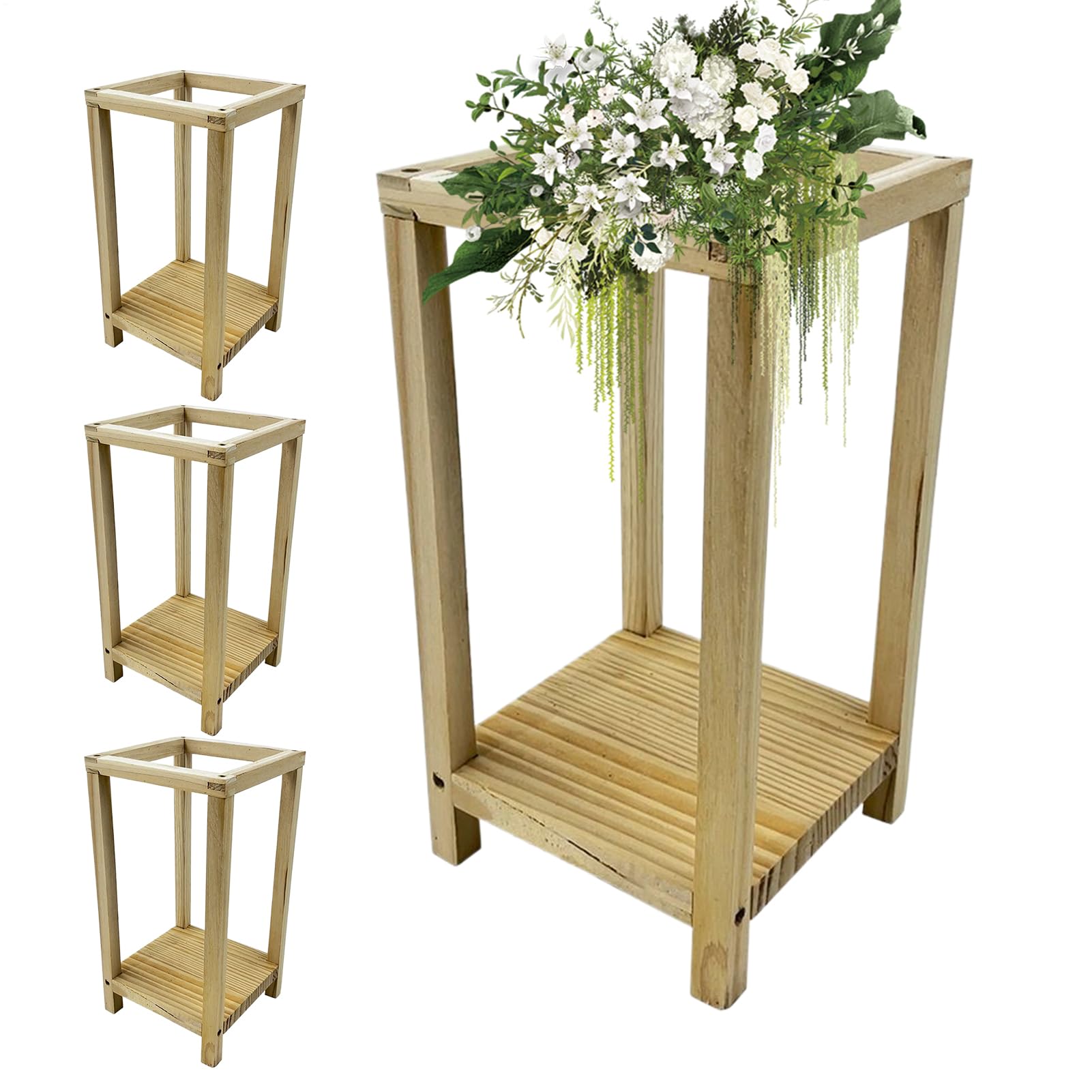 Support de fleurs pour centres de table de mariage en bois stable anti-encombrement