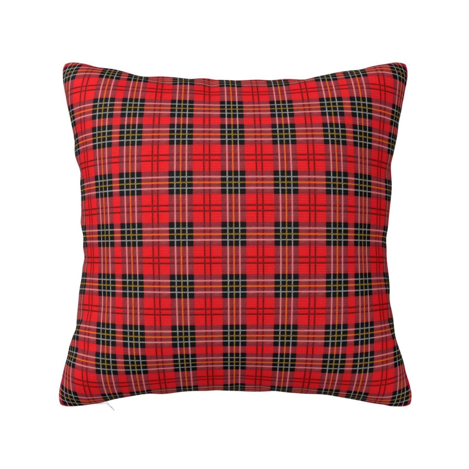 Red Plaid Pattern Pillowcase 22"x22"