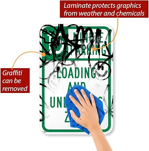 Miniatura 3 de SmartSign Letrero de "15 minutos de estacionamiento, carga y zona de descarga"  Aluminio de 12 x 18 pulgadas