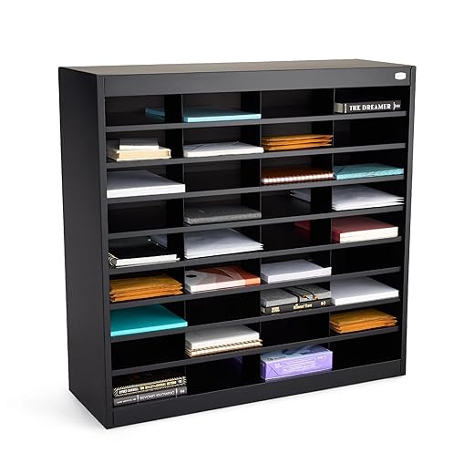 Safco Products 9221BLR E-Z Stor Literature Organizer, 36 Letter Size Compartments, Black