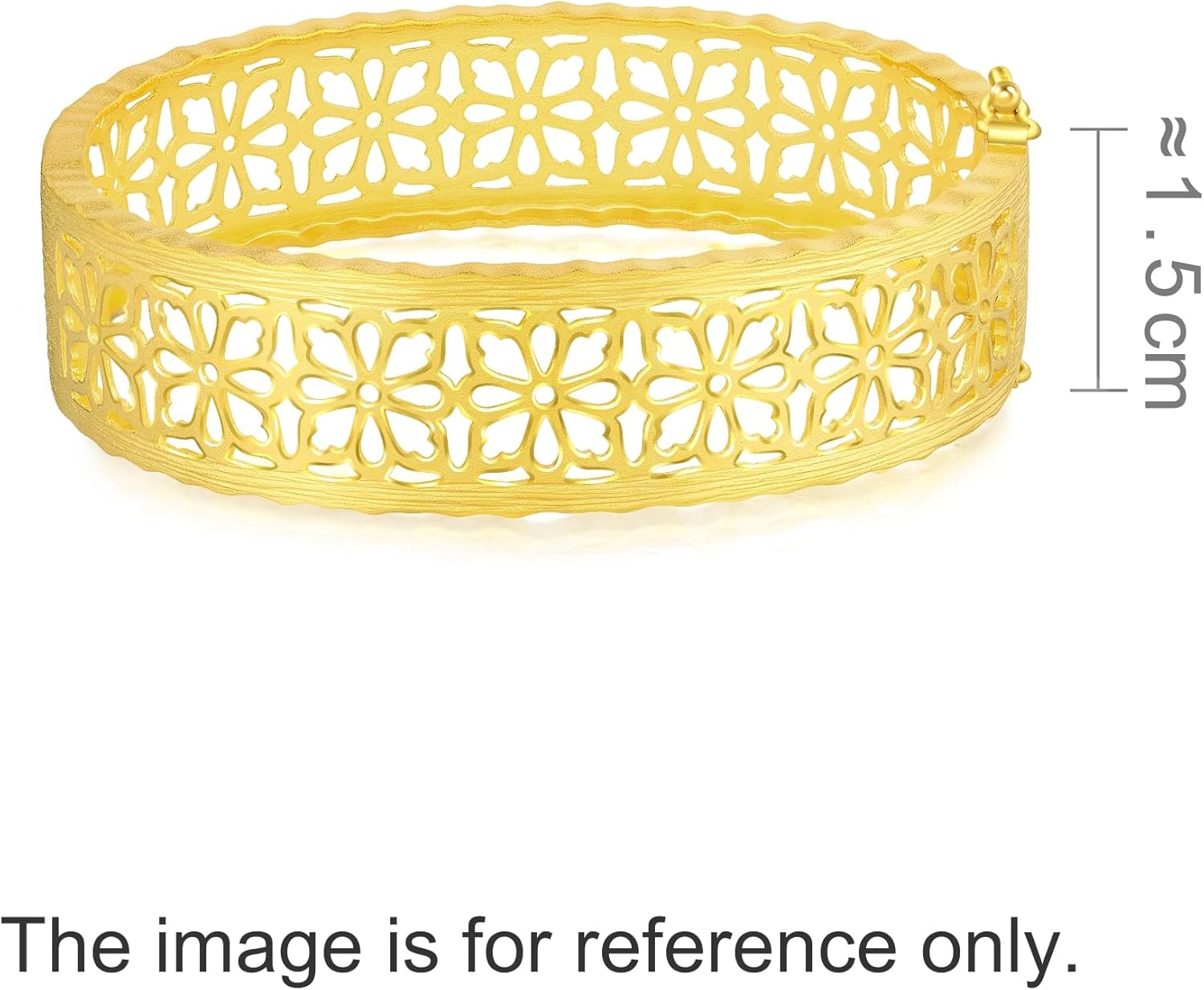 CHOW SANG SANG 999.9 24K Pure Gold Cultural Blessings Gesar Flower Bangle for Women(08 Wrist size 15-16cm) 86297K Price-by-Weight 37.05g Gold - Image 7