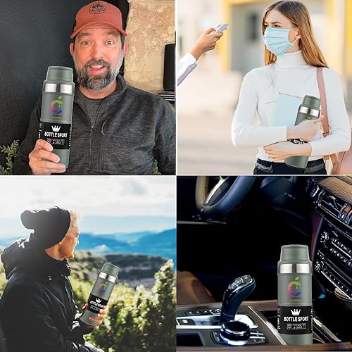 Miniatura 5 de Stainle Trigger Action - Taza de viaje de 17 onzas, botella de agua Therm0s, taza de viaje, taza de café al vacío, taza de café de acero inoxidable,