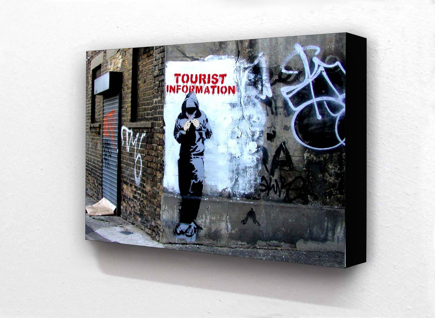 Banksy Colour Tourist Information 6 x 4 Inches Postcard Size Block Mounted Print