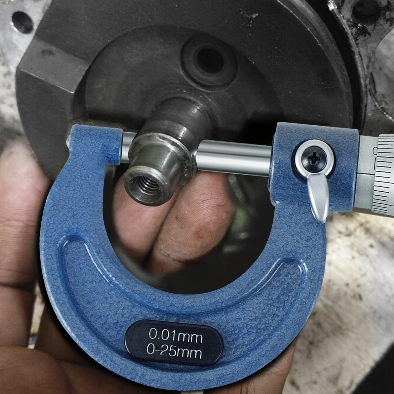 Bügelmessschraube 0.01mm Auflösung, Messbereich 0-25mm, Hochpräzise Messung Messschraube, Mikrometer Metrischer Außen Bremssattel mit Nullpunkteinstellung Schraubenschlüssel