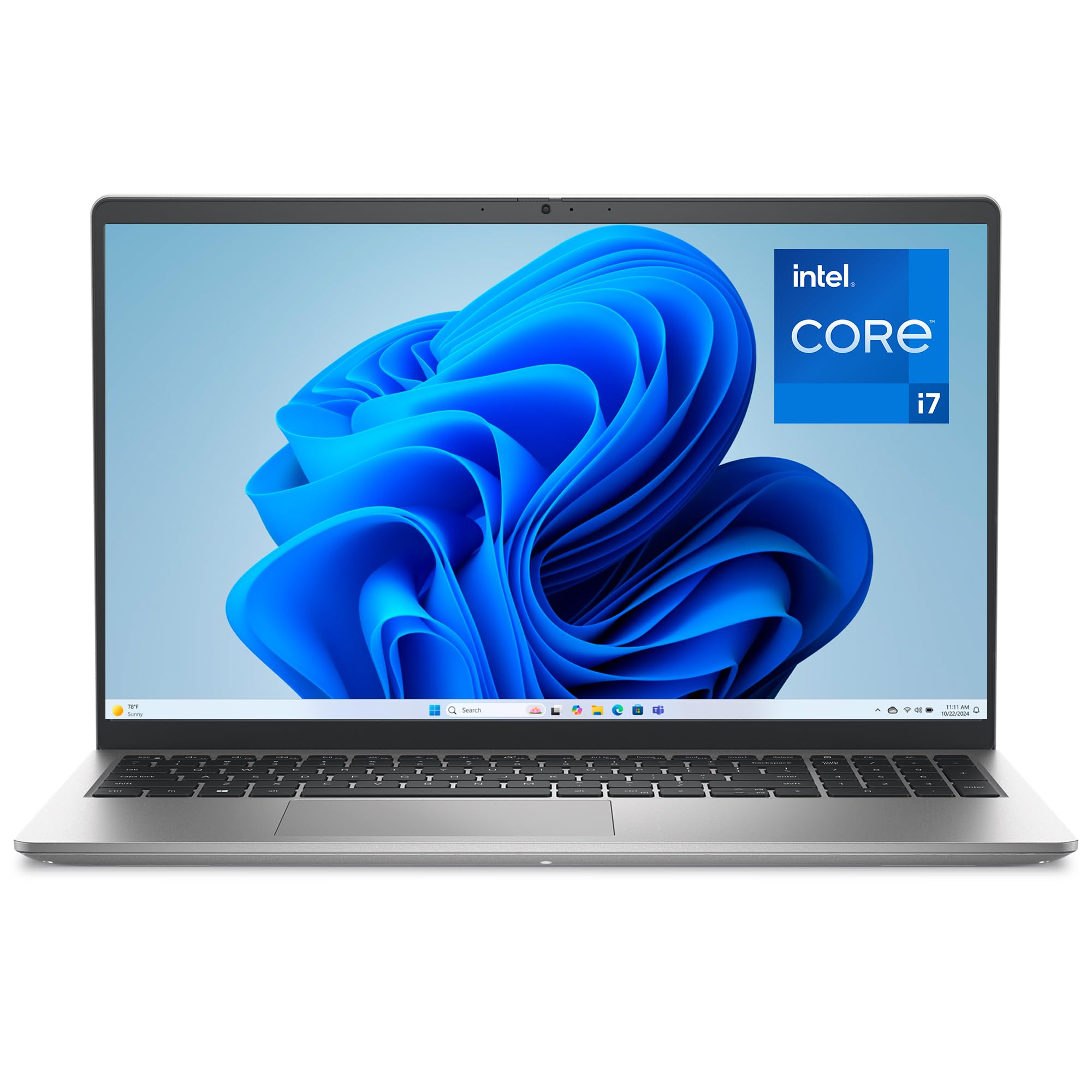 15 Laptop DC15250-15.6-inch FHD 120Hz Display, 13th Gen Intel Core i7-1355U, 16GB DDR5 RAM, 512GB SSD, Intel UHD Graphics, Windows 11 Home, 1 Year Basic Onsite Service - Platinum Silver