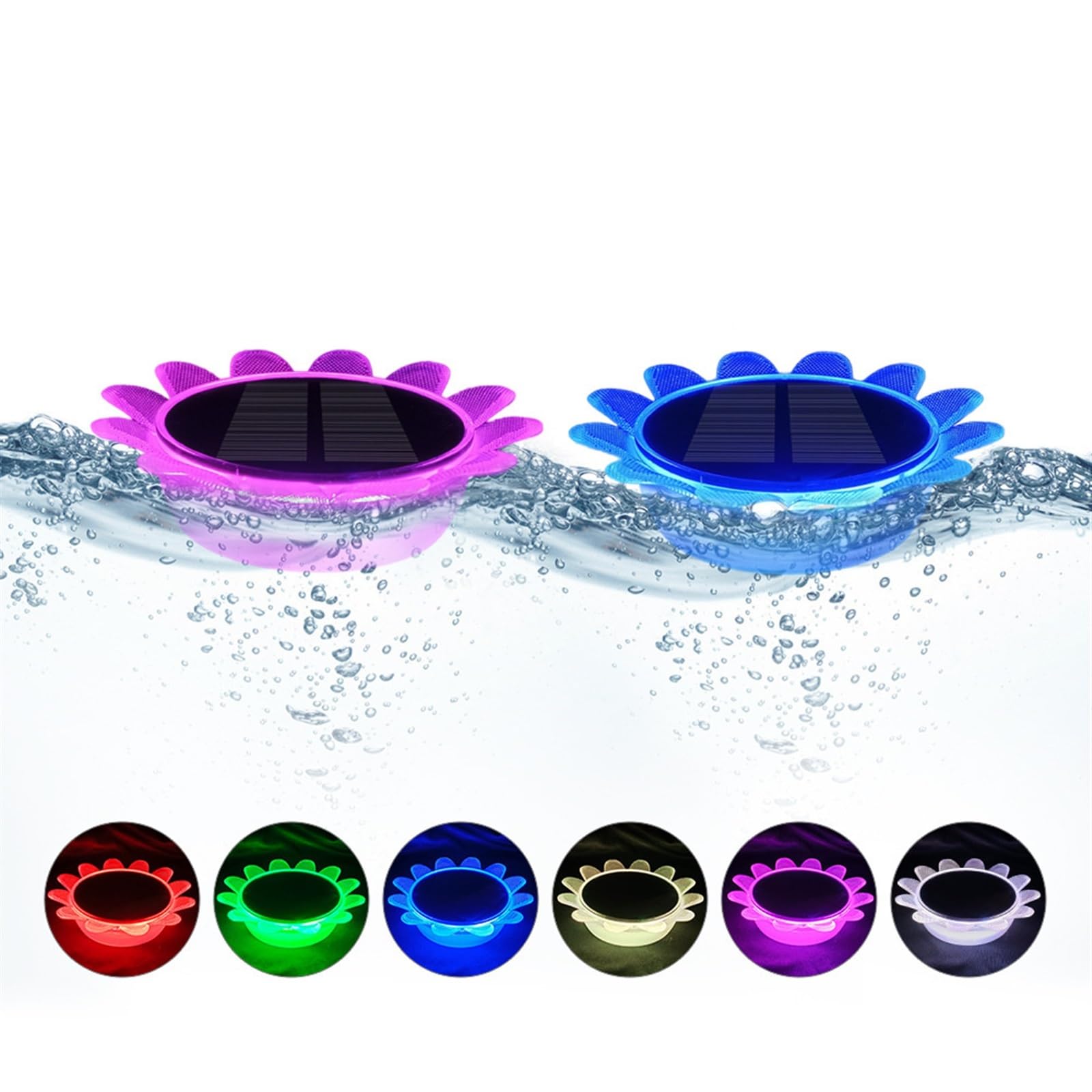 Tournesol IP68 Étanche Submersible Flottant Lumière RGB Couleur Jardin Piscine Décoration & Télécommande pour étang, Fête (couleur : 2 lampes 1 télécommande)