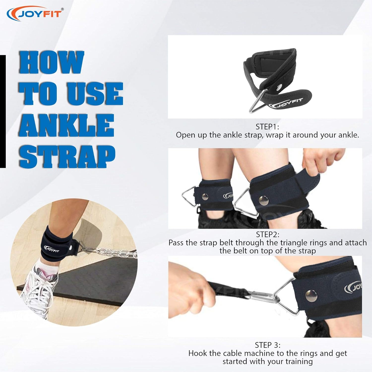 Review Joyfit Padded Ankle Straps- For Cable Machine, Kickbacks,
