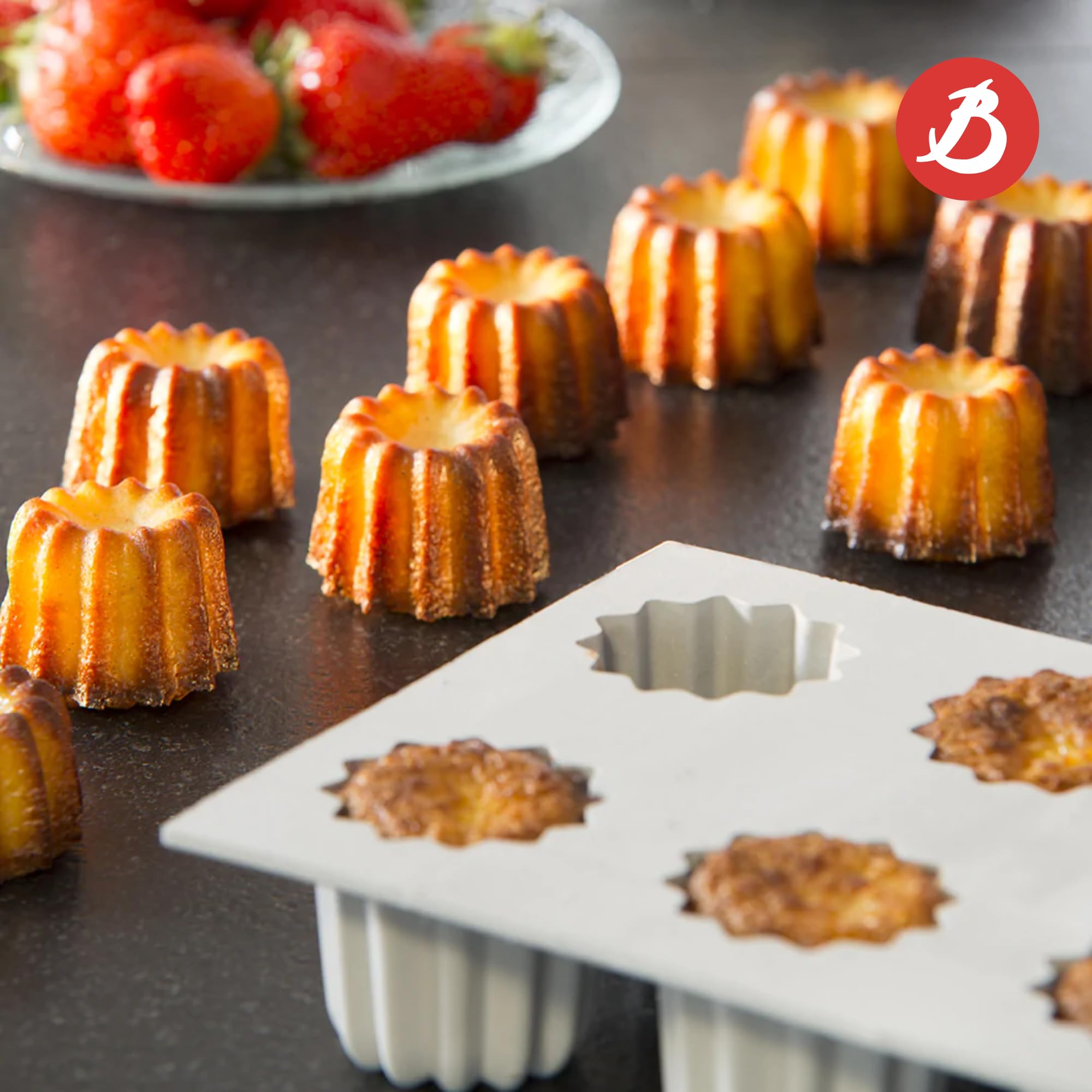 Amazon.com: de Buyer ELASTOMOULE Cannele Silicone Mold - Creates 6