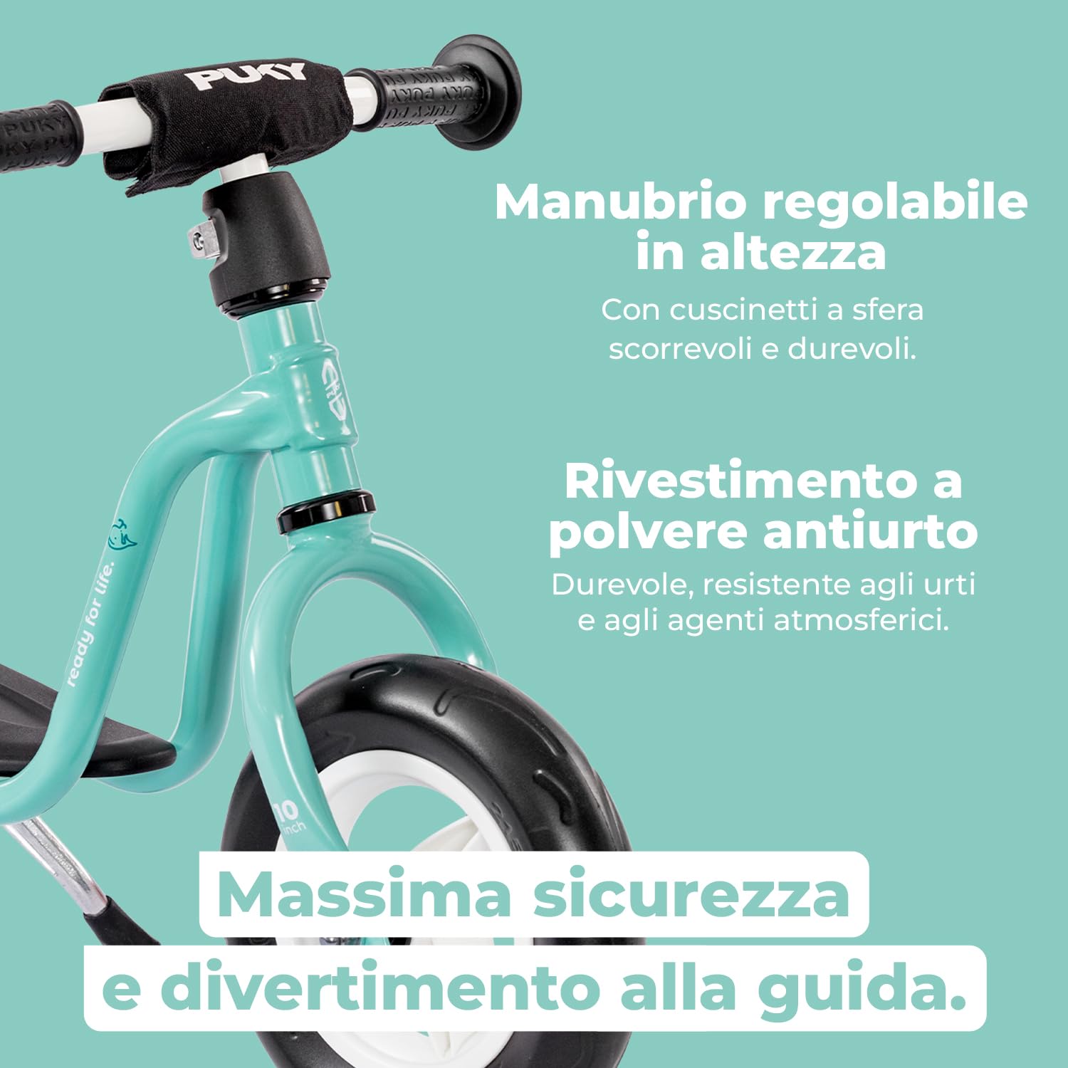 PUKY LR M Aqua Green | Monopattino per bambini a partire dai 2 anni | Balance Bike