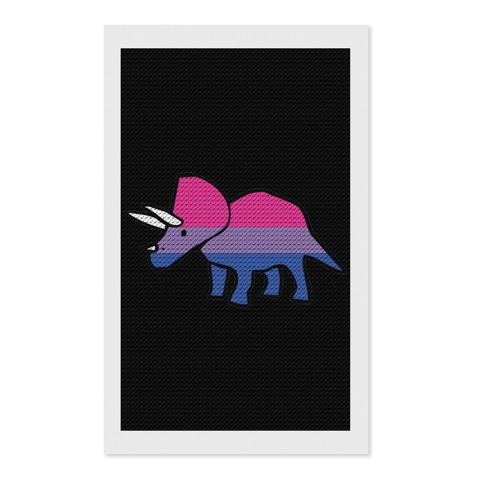 Nclqvjxzkhw Style Biceratops Diamond Art Painting For Adult Round Diamonds Pictures Arts Crafts Home Wall Decor 12"X20"