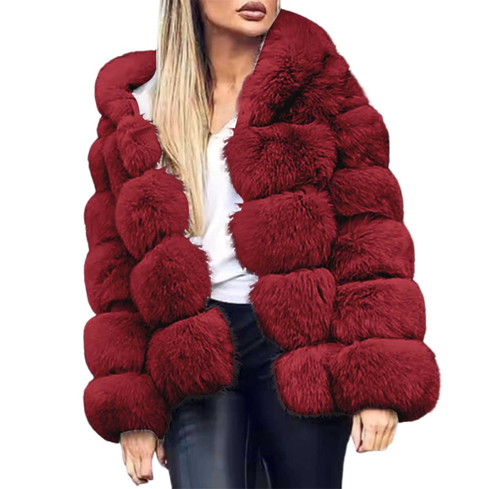 Chaqueta de Mujer Sólida y Moderna con Capucha y Detalles de Imitación para Abrigo Cálido