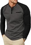 Sailwind Hommes manches longues Henley Chemises Casual Classic Tee Button de coton Henley