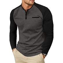 Sailwind Mens Cotton Henley Shirts Long Sleeve Casual T-Shirts Lightweight Button Pullover Shirts with Pocket