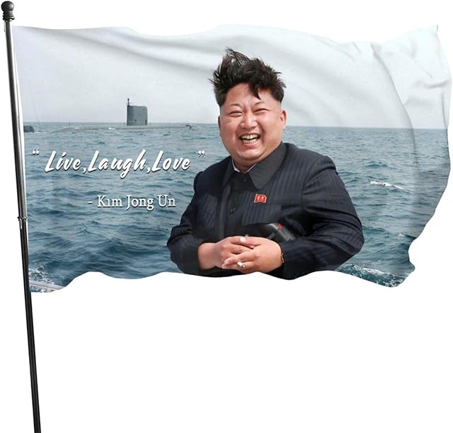 Mural Wall Art Live,Laugh,Love Flag Kim Jong Un Banner College Dorm Decor Indoor Bedroom Sign Heavy Wind With Brass Grommets,Outdoor Sign House Banner Polyester Yard Lawn Outdoor Decor 3x5 Ft New