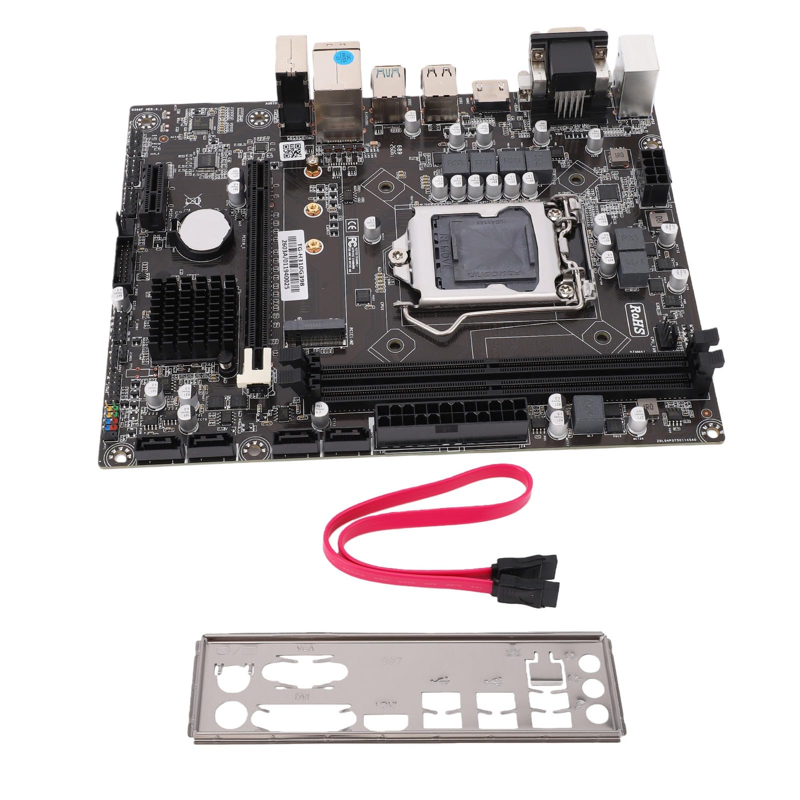 Placa Base H310 LGA 1151, Max32GB DDR4 NVME M.2 SATA 6Gb Micro ATX Gaming Motherboard con Puerto PCIE HMDI DVI VGA, Compatible con 8th 9th G para Lvy Bridge para Intel Core