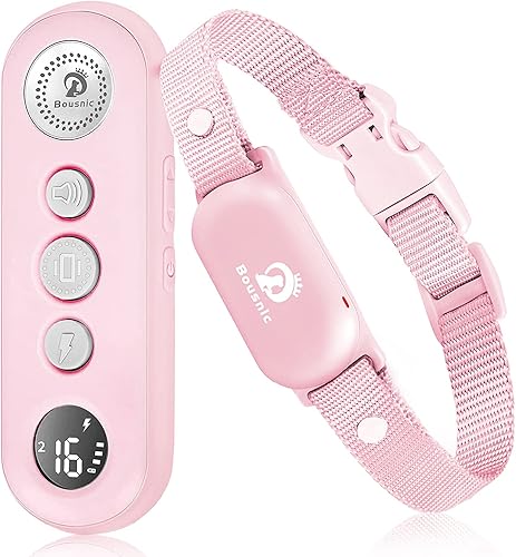 Bousnic Collar de entrenamiento para perros con control remoto, collar de choque de perro de 1000 pies para perros pequeños, medianos y grandes,