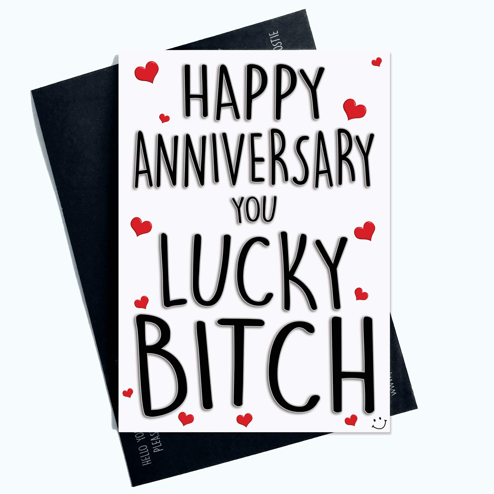 Funny Anniversary Cards Wife Card Girlfriend Cards Lesbian Card Lucky Bitch Rude Card Banter Joke Humour Cards for Her Novelty Laughs PC625