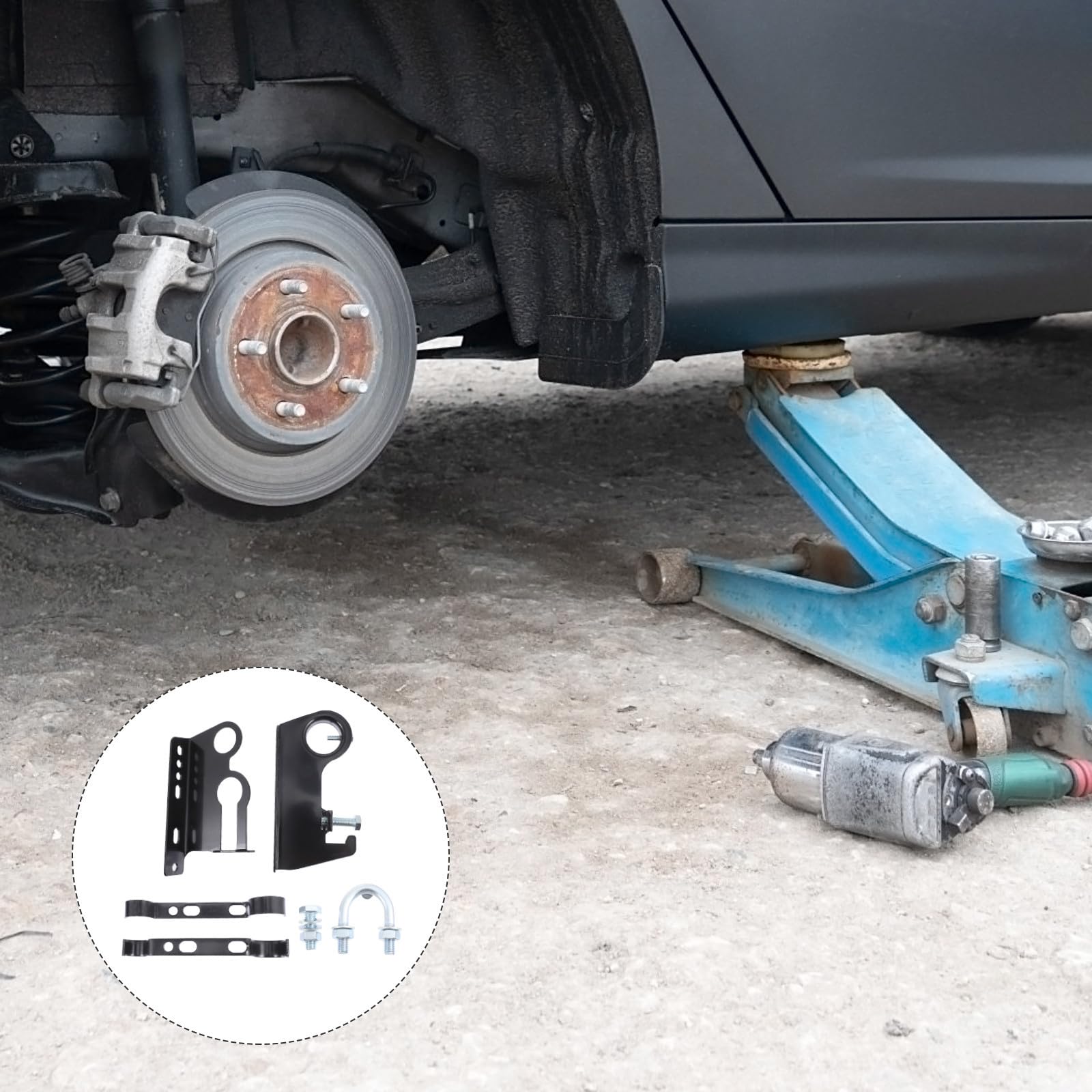 Alipis Wagenheber Passend für Dachgepäckkorb und Offroad Fahrzeuge und Halterung aus Stahl Einfache Montage Schwarz Robust für Autowagenheber