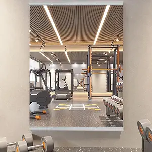 Home Gym Mirror, 48X30 Inch(1Pack) Wall Mounted Large Frameless Tempered Glass Mirror, Idea for Gym, Yoga, Bedroom, Dance Studio, Living Room