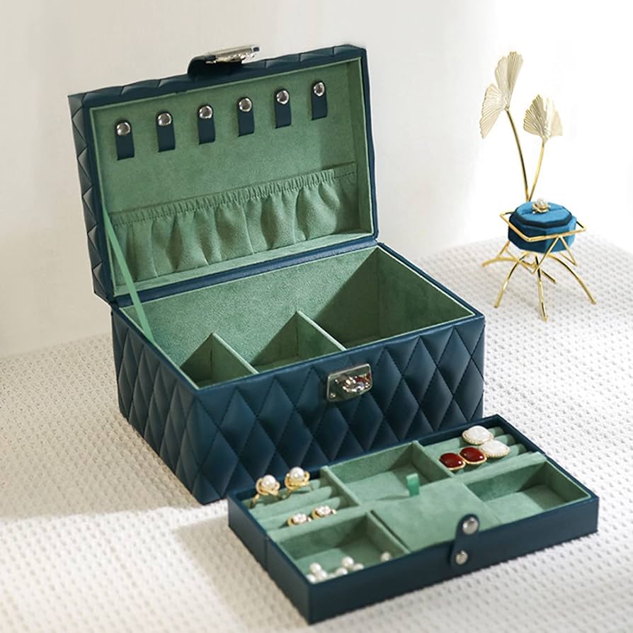 Amazon｜ジュエリーボックス アクセサリーケース 大容量 2層 鍵