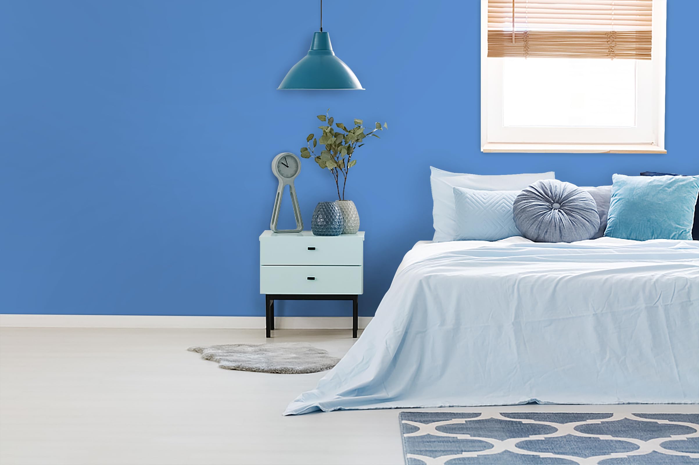 Carta da parati blu da 40 x 1000 cm, per camera da letto, facile da staccare, carta da parati blu per bagno, cucina, carta da parati per affittuari, rimovibile in vinile, autoadesiva, opaca