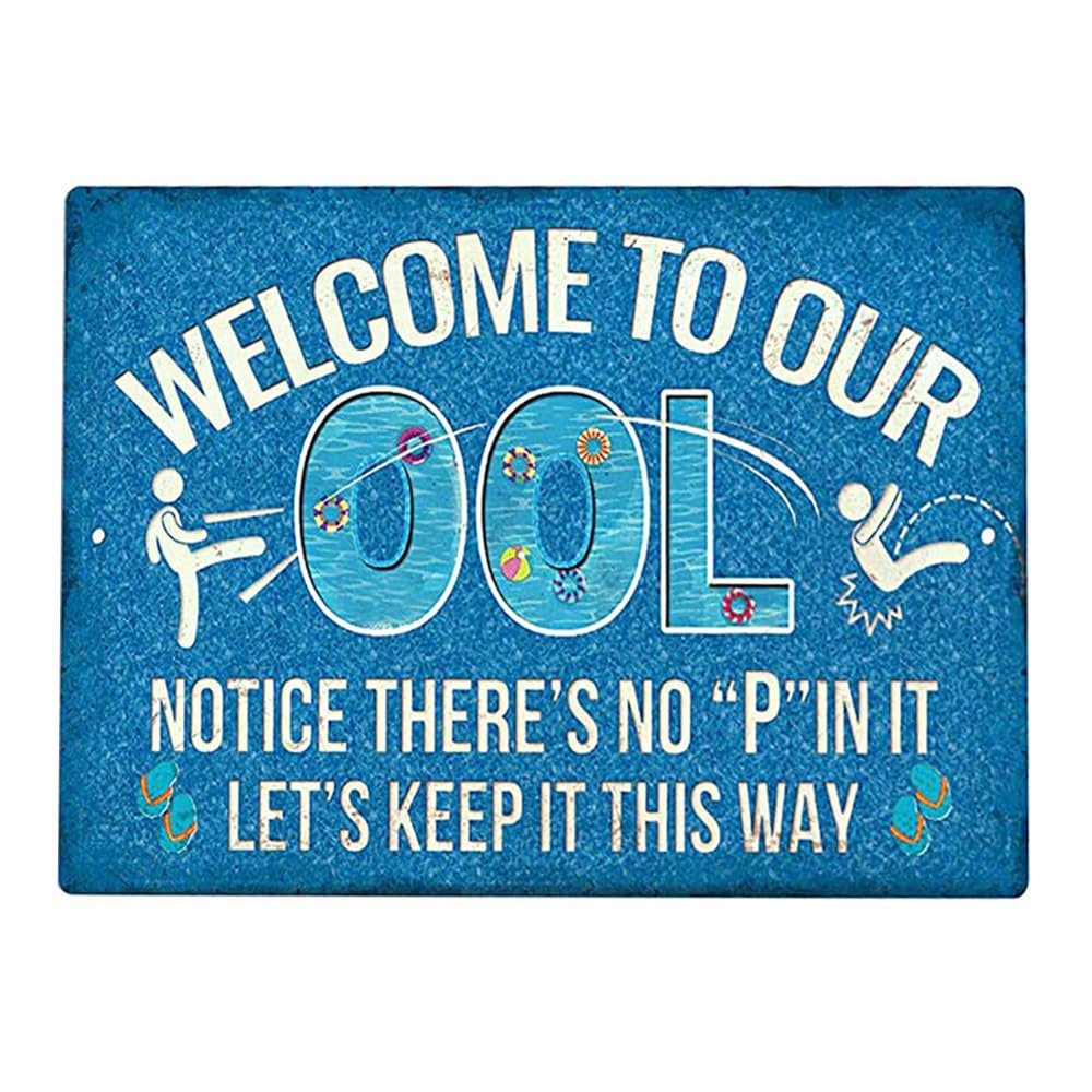 Pool Warning Metal Tin Sign, Pool Knowledge Metal Tin Sign, Pool Rules Planing Education, Swimming Pool Rules Sign For Outdoor Security Farm Yard Warning Decoratives (09