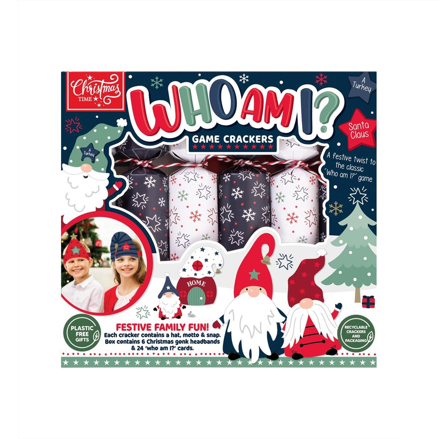 YöL Set of 6 Christmas Crackers Who Am I Family Xmas Festive Fun Game ...