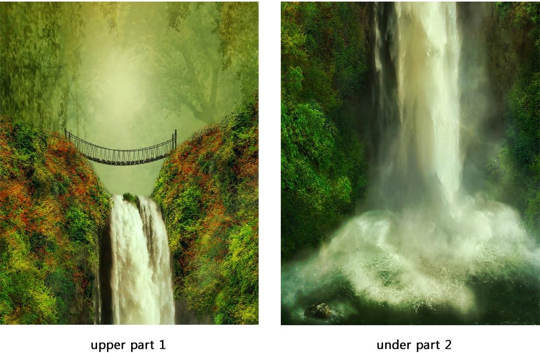 Door Wall Sticker South Falls and Bridge - Peel & Stick Repositionable Fabric Mural