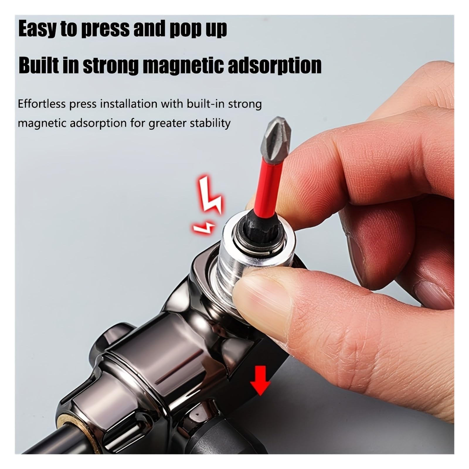 Adattatore angolare elettrico ad angolo di 90/105 gradi - Supporto magnetico per punte albero flessibile Accessorio per cacciavite elettrico
