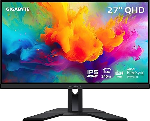 Miniatura 1 de GIGABYTE M27Q X 27" 240Hz 1440P Monitor de juegos KVM, pantalla IPS SS 2560x1440, tiempo de respuesta de 1 ms (MMPRT) 92% DCI-P3, 1 puerto de