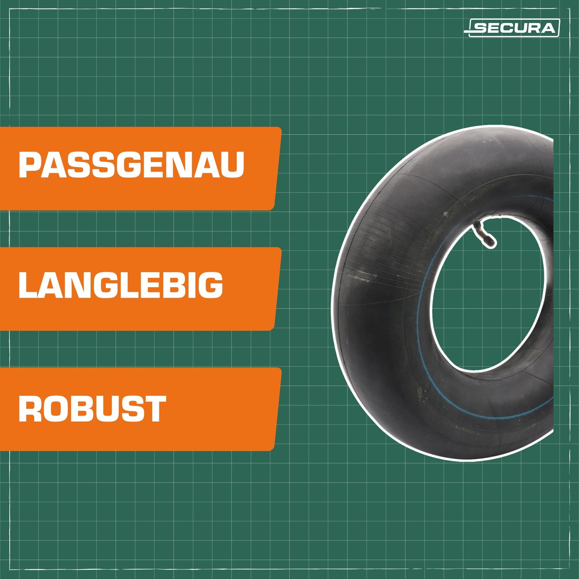 SECURA Reifen Tubeless 18x6.50-8 mit geradem Ventil TR13