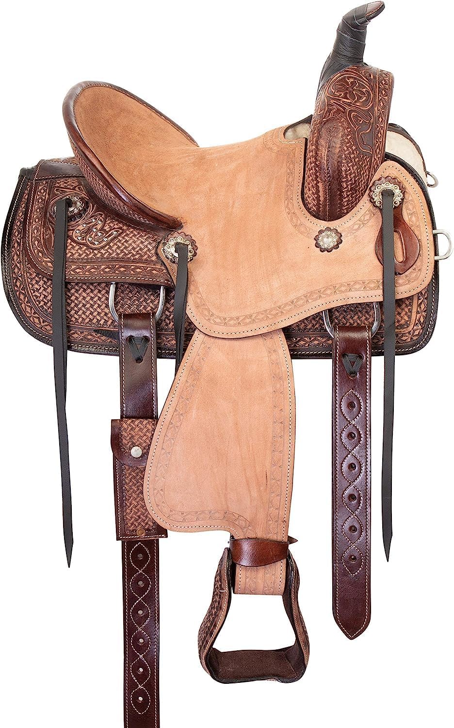 Kids Western Saddle TACK - Juego de tachuelas de cuero con herramientas para montar a caballo de caballos, tamaño de caballo de 10 pulgadas, 11 pulgadas, 12 pulgadas y 13 pulgadas