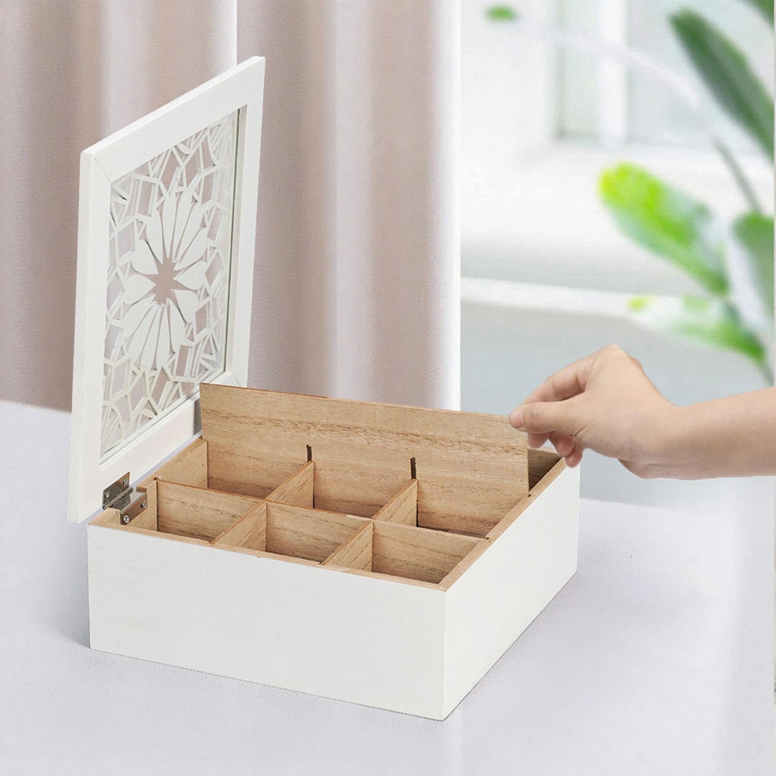 Professioneller Tee Organizer Für Küche | robust, 9 separate Fächer, klare Sicht, einfache Entnahme