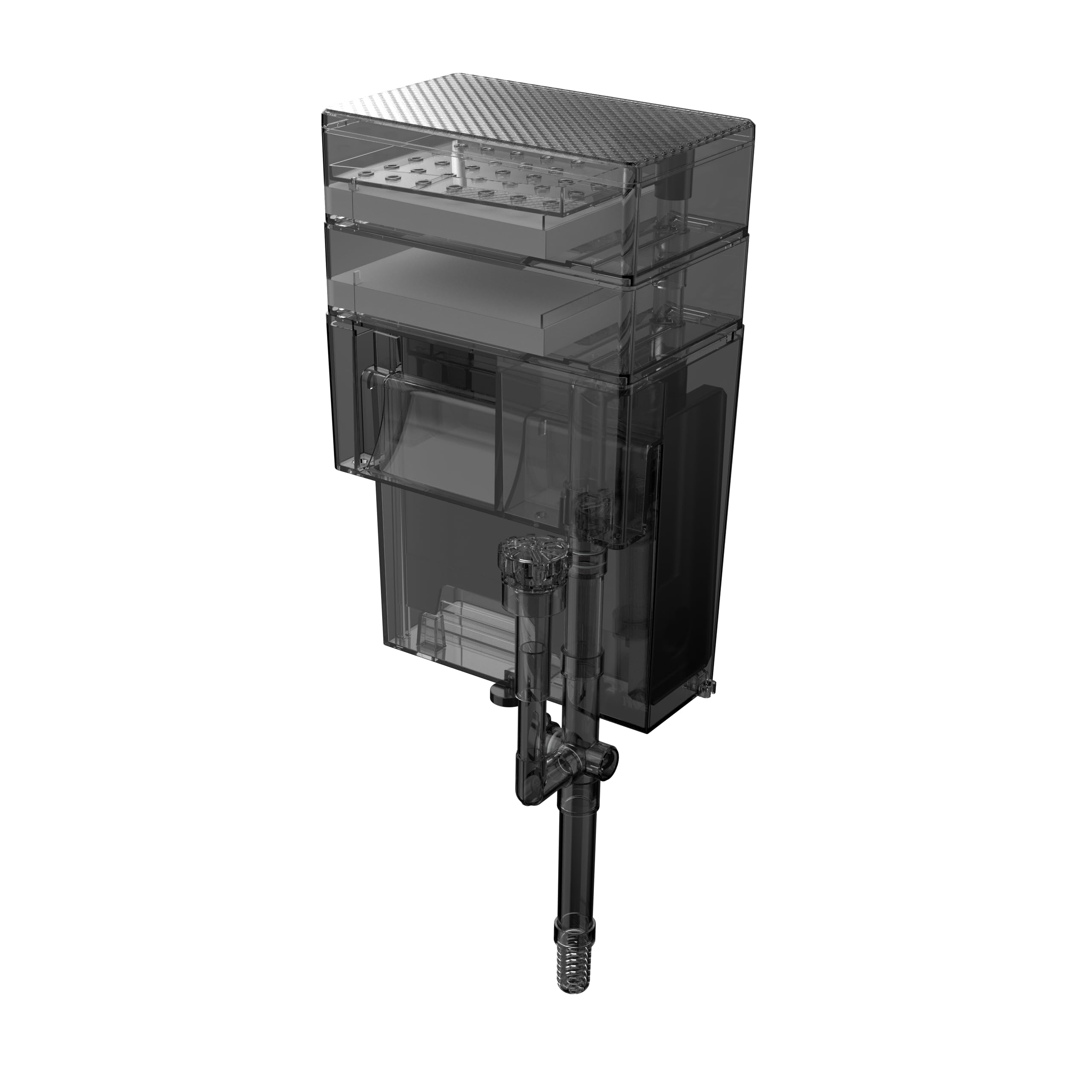 HOB - Filtro de acuario con caja de separación seca y húmeda de doble capa, 8 W, 800 L/H, 3 en 1, ultra silencioso, para peceras pequeñas de 500 L (XP-007 Ultra)