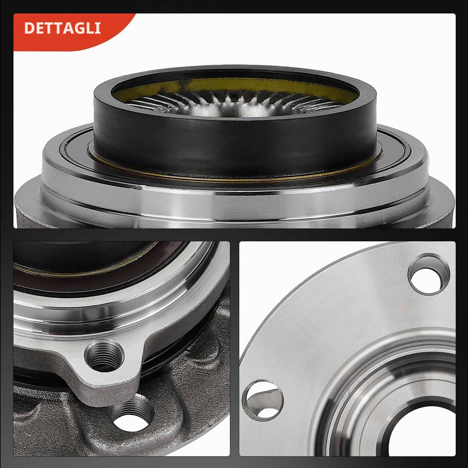 Frankberg Set di 2 cuscinetti ruota anteriori con anello magnetico ABS | davanti Con anello magnetico Sensore di velocità ABS Sensore di velocità ABS Ruota flangiata ⌀145