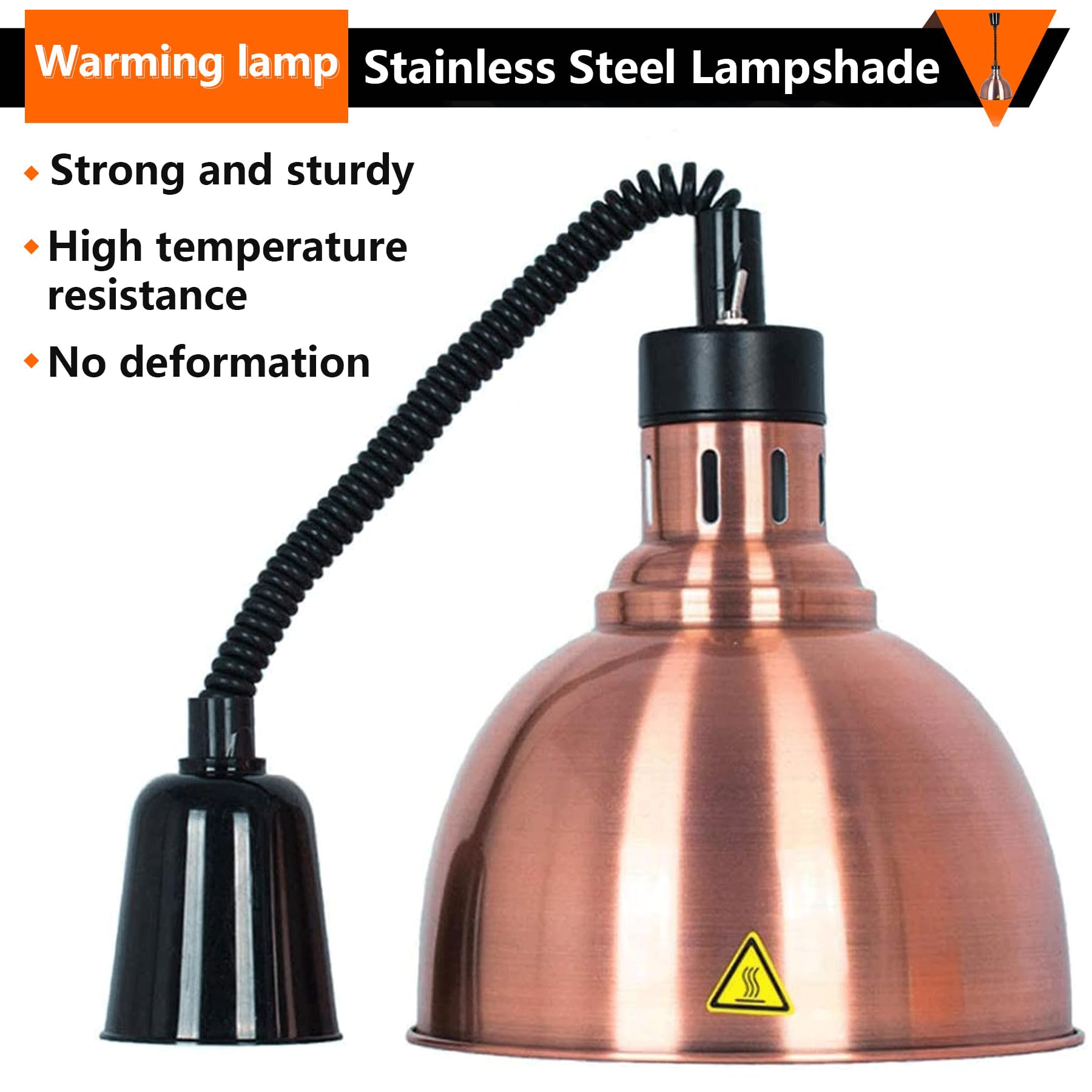 Lampada Riscaldante per Alimenti, 250W Lampada per Scaldavivande Professionale, Lampade Riscaldanti Cucina Regolabile per Buffet, Pizzeria e Hotel, Altezza Regolabile 60-180cm (Nero, 2PC)