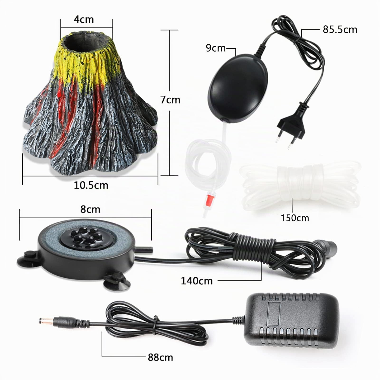 Illuminazione Acquario Bubble Light con Pompa d'Aria, Kit di Decorazione Acquario con luce a LED, Ossigena il pesce, IP68 Impermeabile