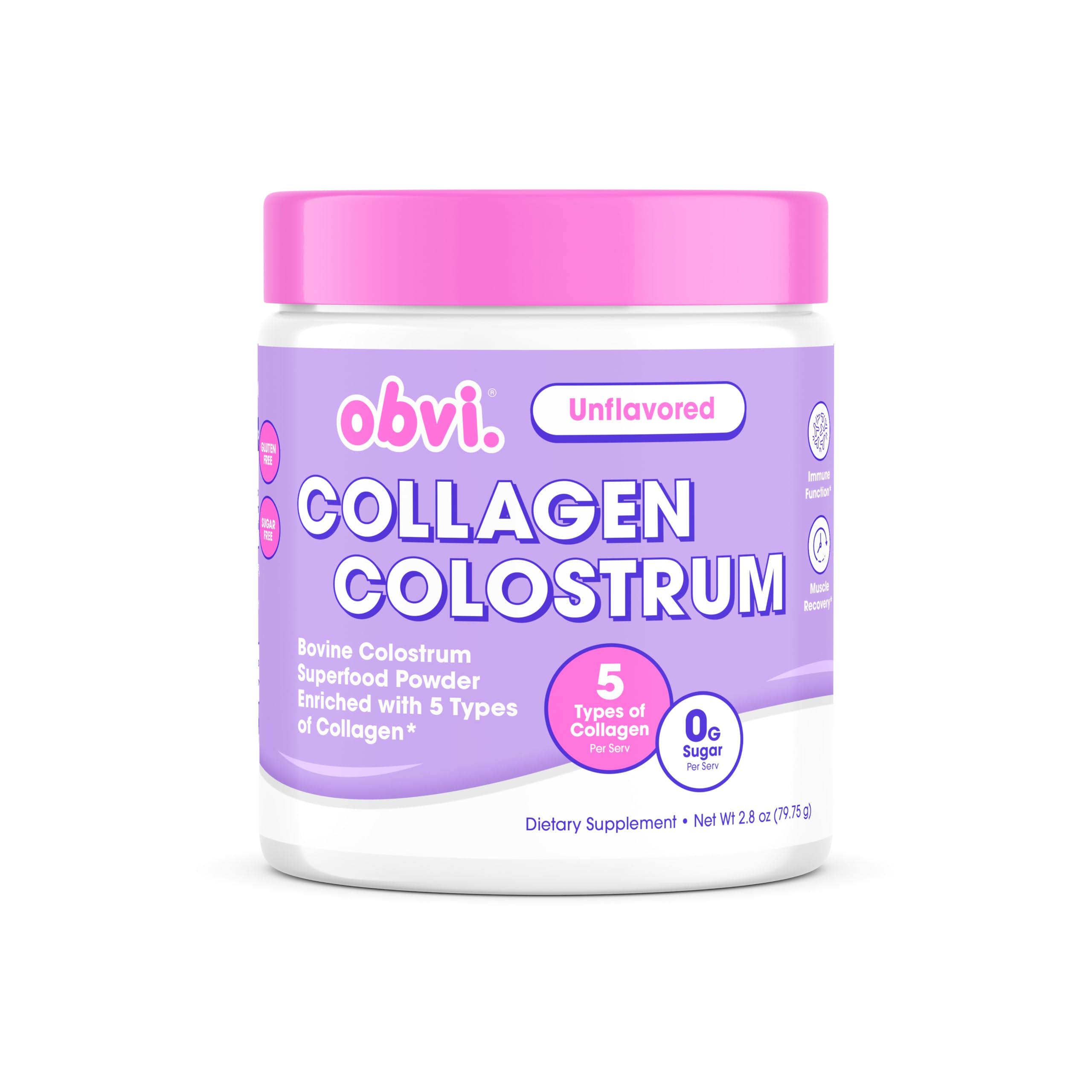 Obvi Collagen Colostrum - Collagen Colostrum Supplement for Daily Wellness - Supports a Healthy Gut Skin Rejuvenation Immune