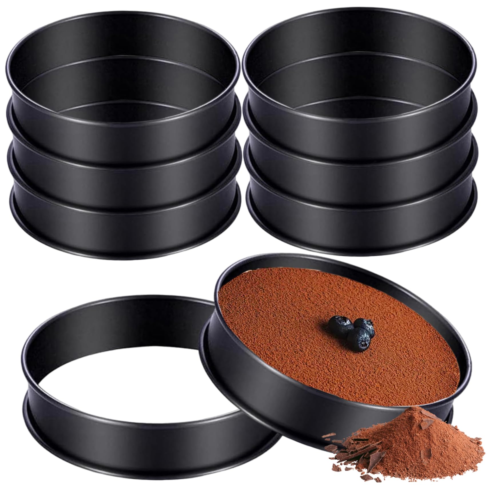 Anillos de muffin inglés en acero inoxidable enrollado, moldes redondos antiadherentes