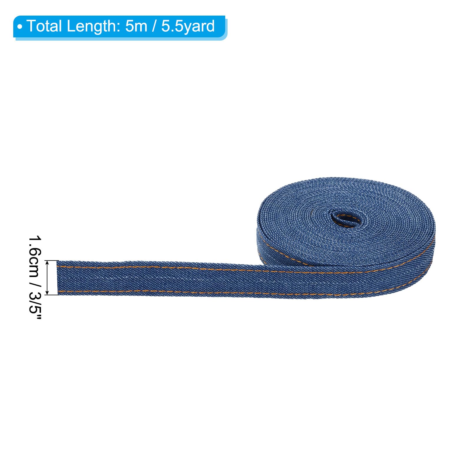 PATIKIL 3/5" Denim Ribbon - Image 2
