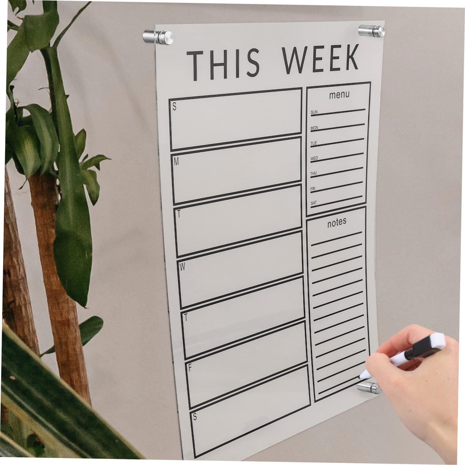 Acryl Memotafel Abwischbar Transparente Wochenplanungstafel | 1 Satz, Einfache Reinigung, Tragbar für Reisen, Schule und Schreibtischdekoration