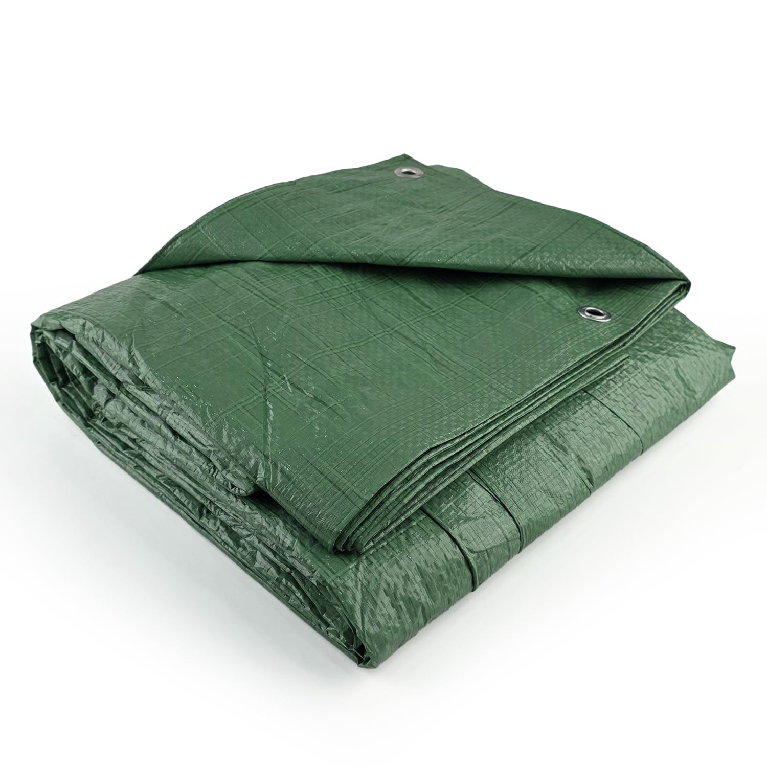Flatro Waterproof Tarpaulin Sheet (4ft x 6ft) / (1.2m x 1.8m) Green Tarpaulin with Reinforced Eyelets | UV/Tear Resistant Multipurpose Weatherproof Tarp for Garden, Farming and Camping