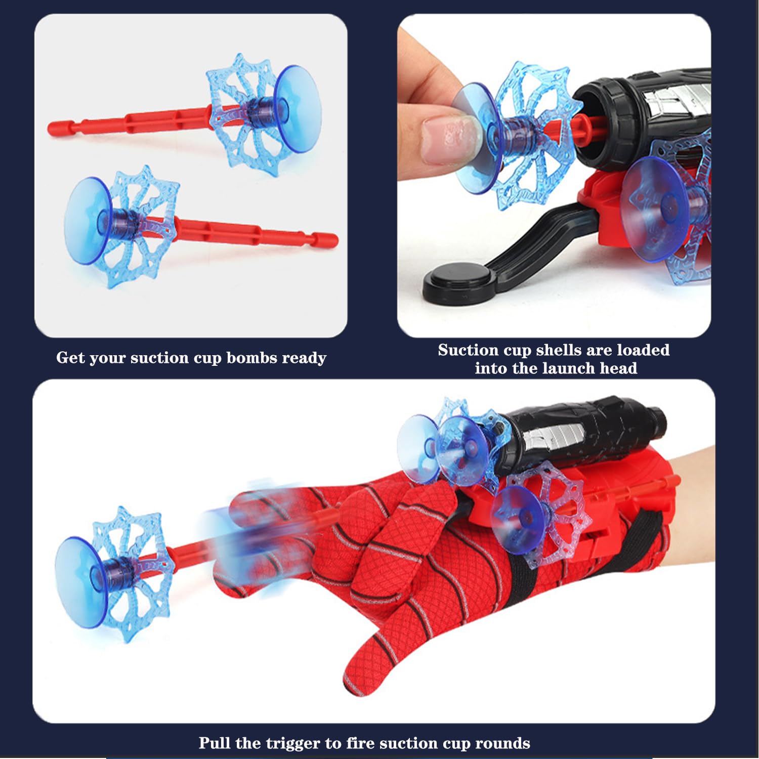 Set di 2 Spider Glove Launcher,Spider Launcher,Spider Glove,Spara Ragnatele Giochi per Bambini,Giocattoli educativi in Bambini Cosplay(Rossa)