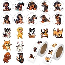 1000 Pcs Dogs Stickers Bulk 2 Roll 1 Inch,Funny Puppy Pet Stickers for Boys Girls.Cute Animal Sticker Pack for Book Water Bottles Laptop