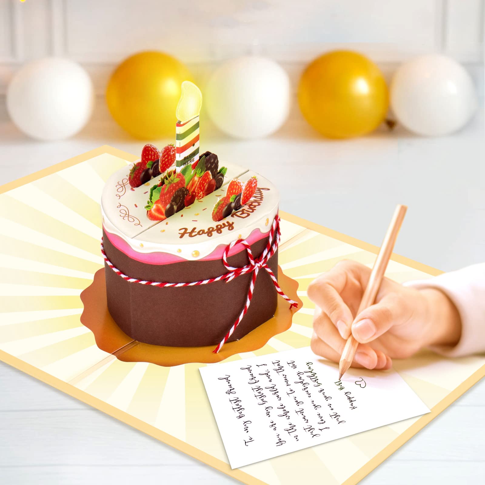 Aazon.co : Birthday Card | Usical Pop Up Birthday Cards W Light | Blow Out LED Light Candle - View #12