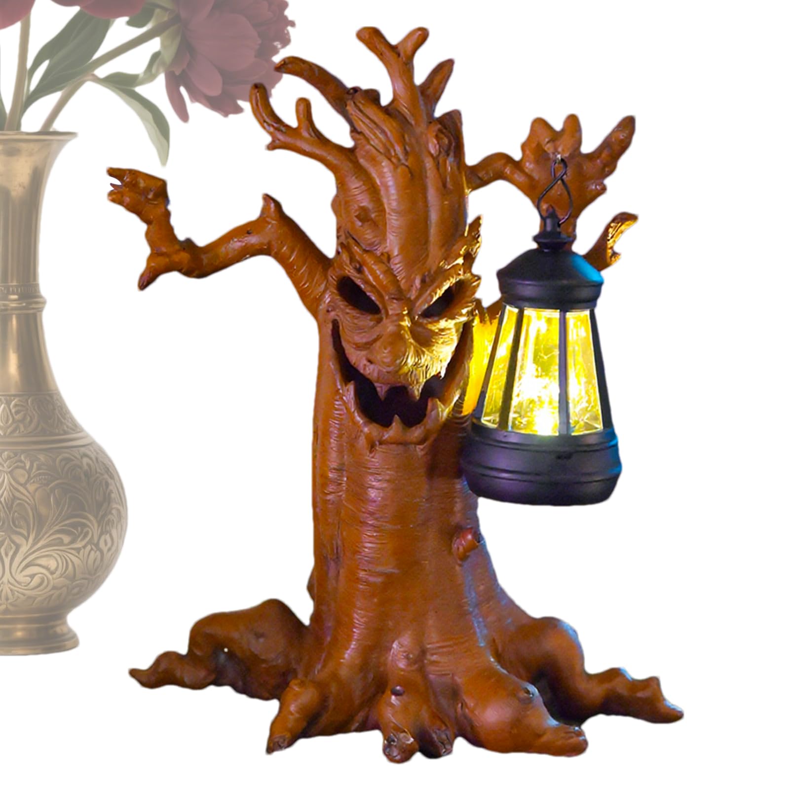Arbre d'Halloween extérieur avec lanterne solaire pour sécuriser et décorer votre porche